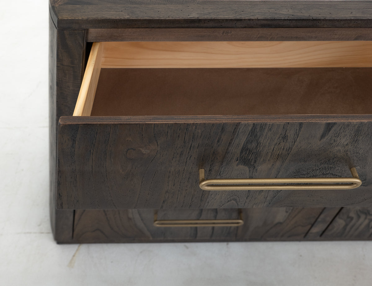 Black Balam Nightstand, Black, 2 Drawer