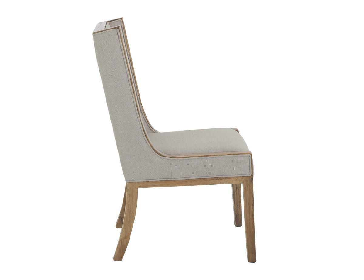 White Balam Upholstered Chair, Ivory, Wooden Chair