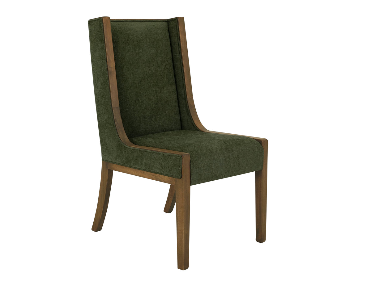 Mezquite Upholstered Chair, Green, Wooden Chair
