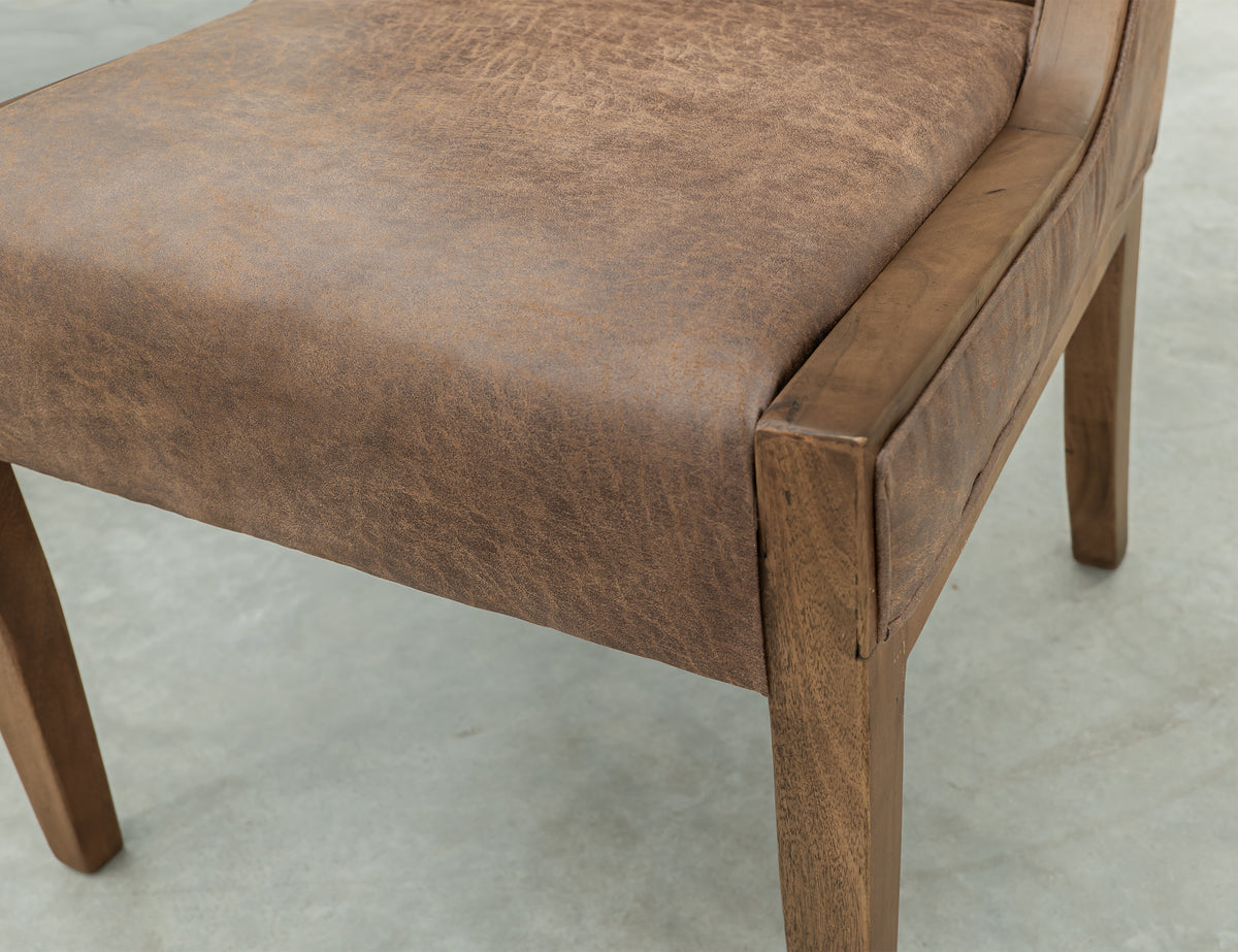Mezquite Upholstered Chair, Brown, Wooden Chair - IFD6622CHU