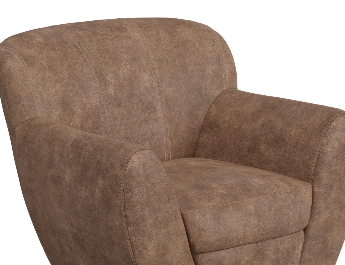 Tamesis Armchair, Brown, Wooden Frame & Metal Base, 360 Degree Swivel Accent Chair - IUP222-ACH-214