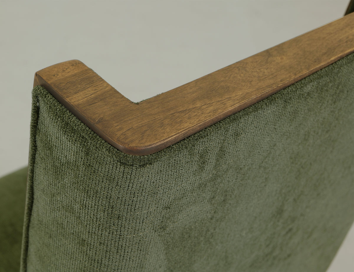 Mezquite Upholstered Chair, Green, Wooden Chair
