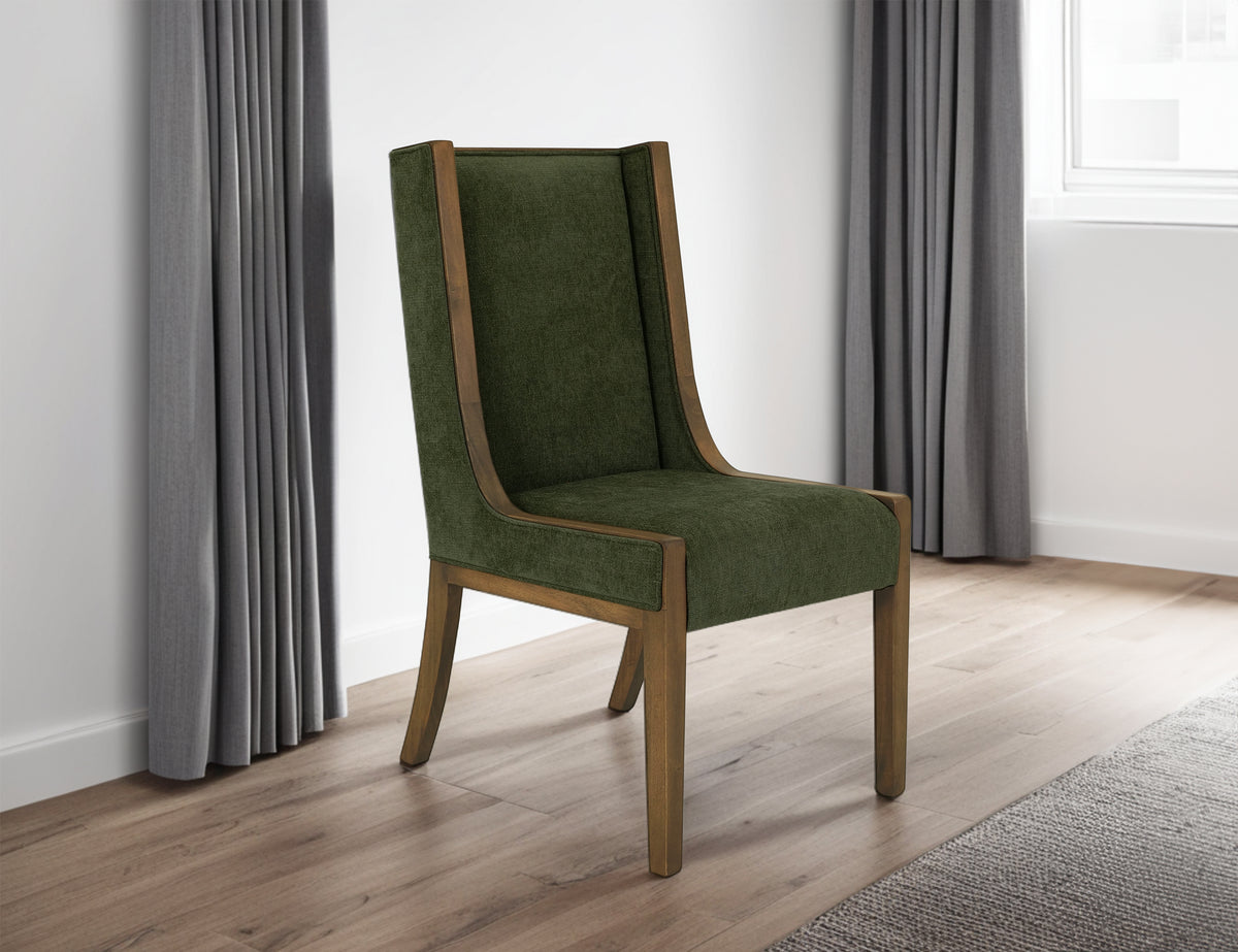 Mezquite Upholstered Chair, Green, Wooden Chair