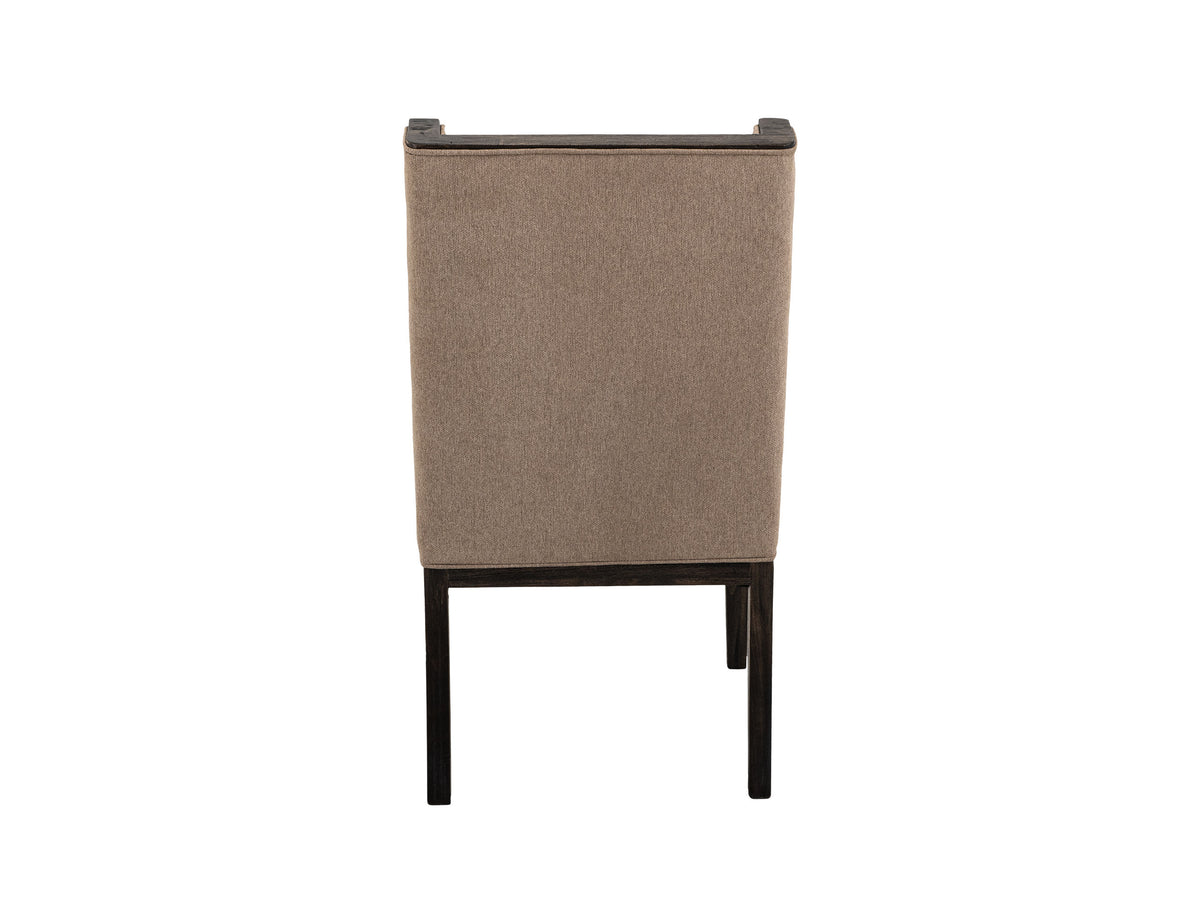 Black Balam Upholstered Chair, Black/Brown, Chair with a high backrest