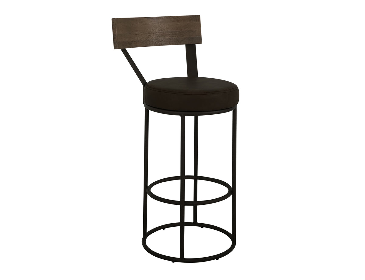 Xel-Ha Upholstered Barstool, Brown, Barstool 30"