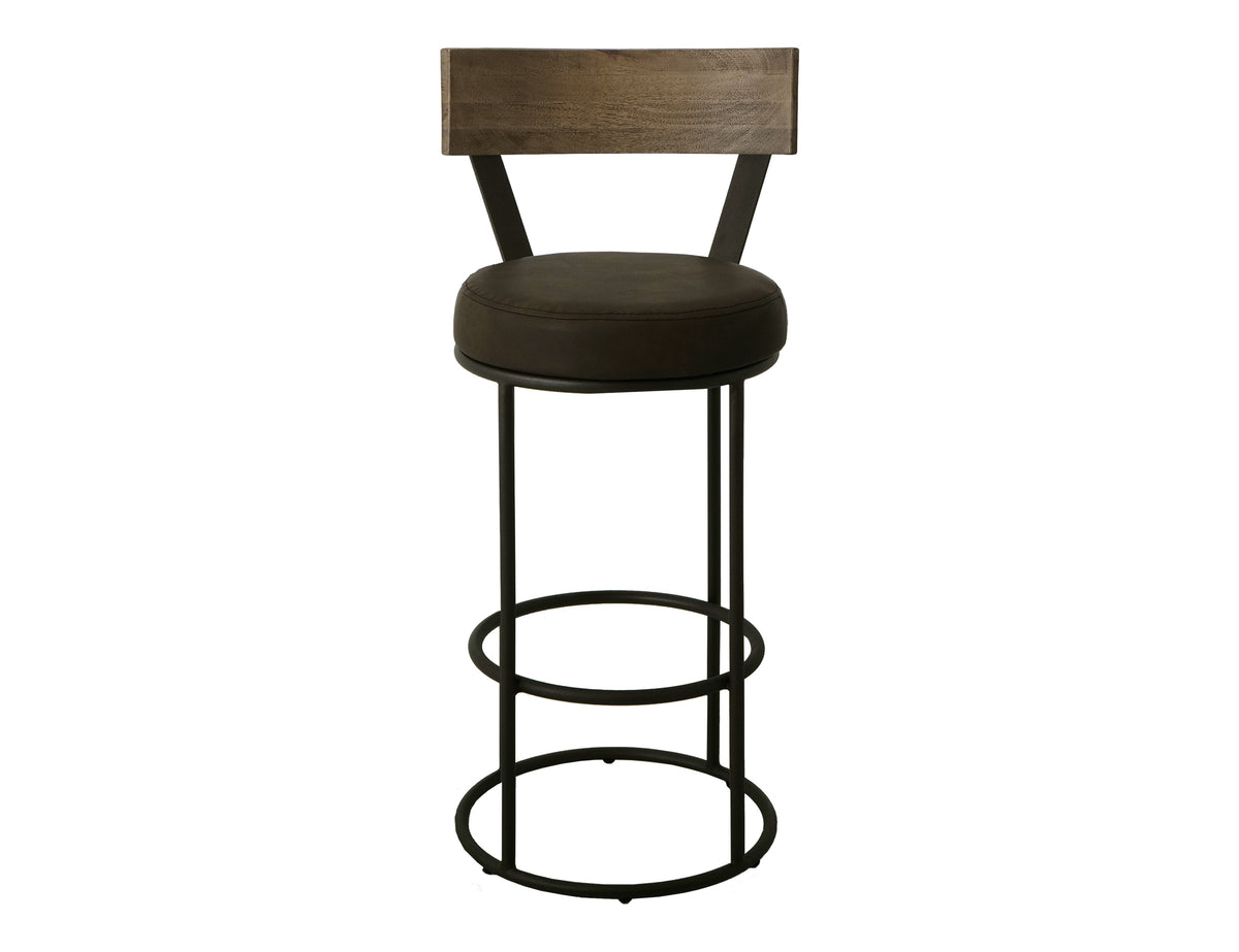 Xel-Ha Upholstered Barstool, Brown, Barstool 30"