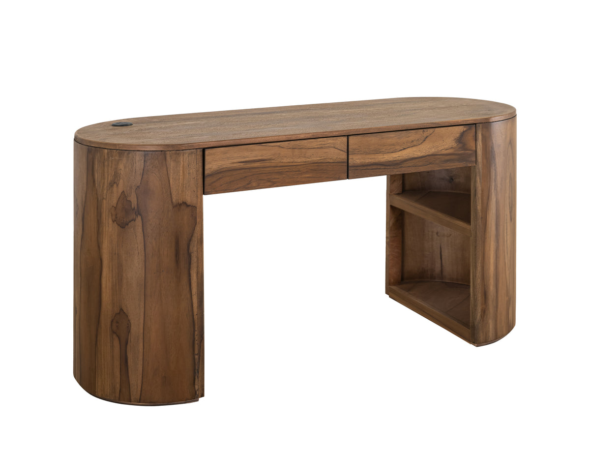Balam Desk, Brown, 2 Drawer