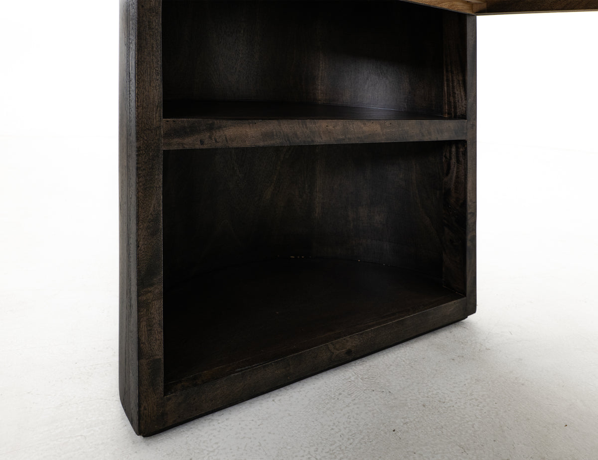 Black Balam Desk, Black, 2 Drawer