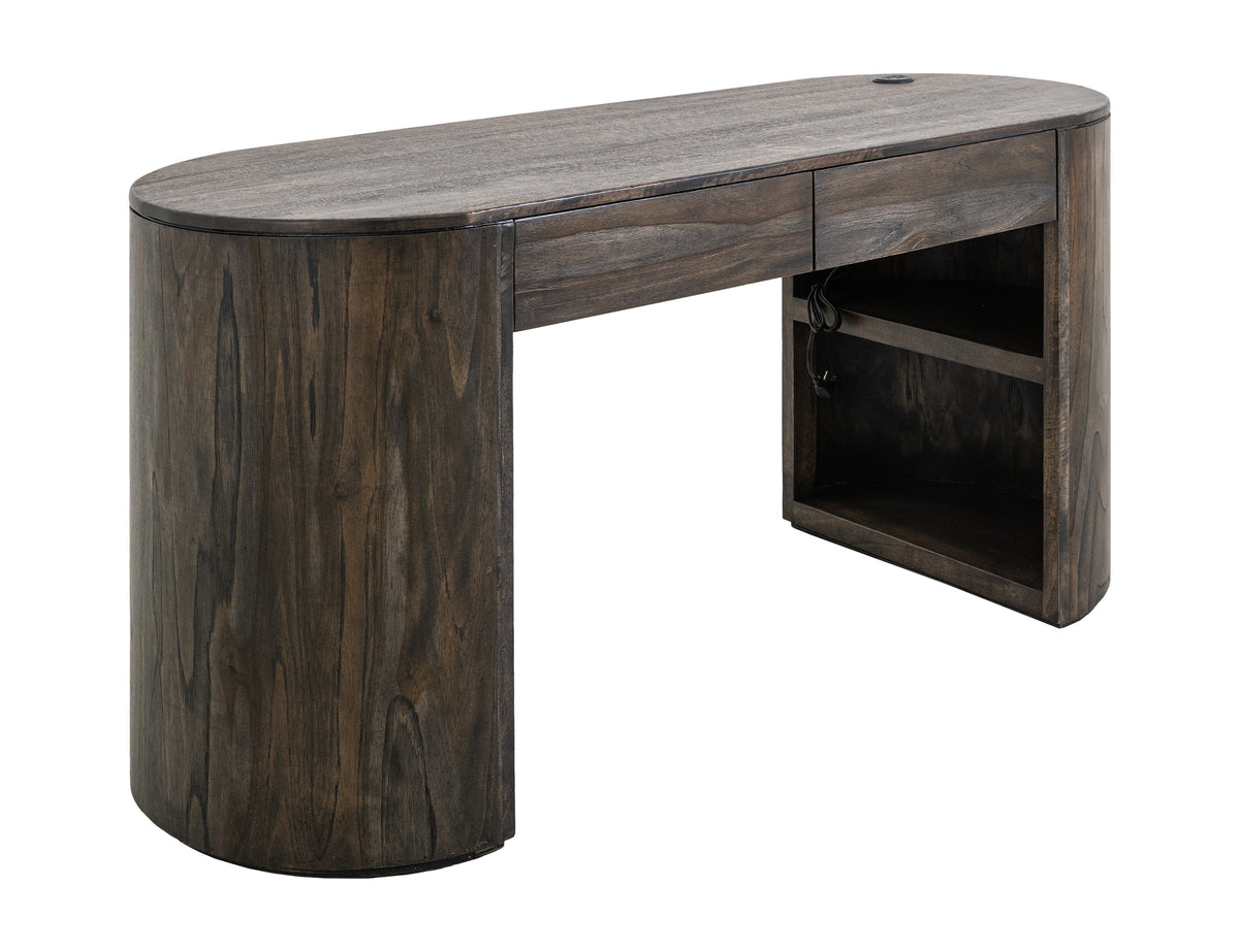Black Balam Desk, Black, 2 Drawer
