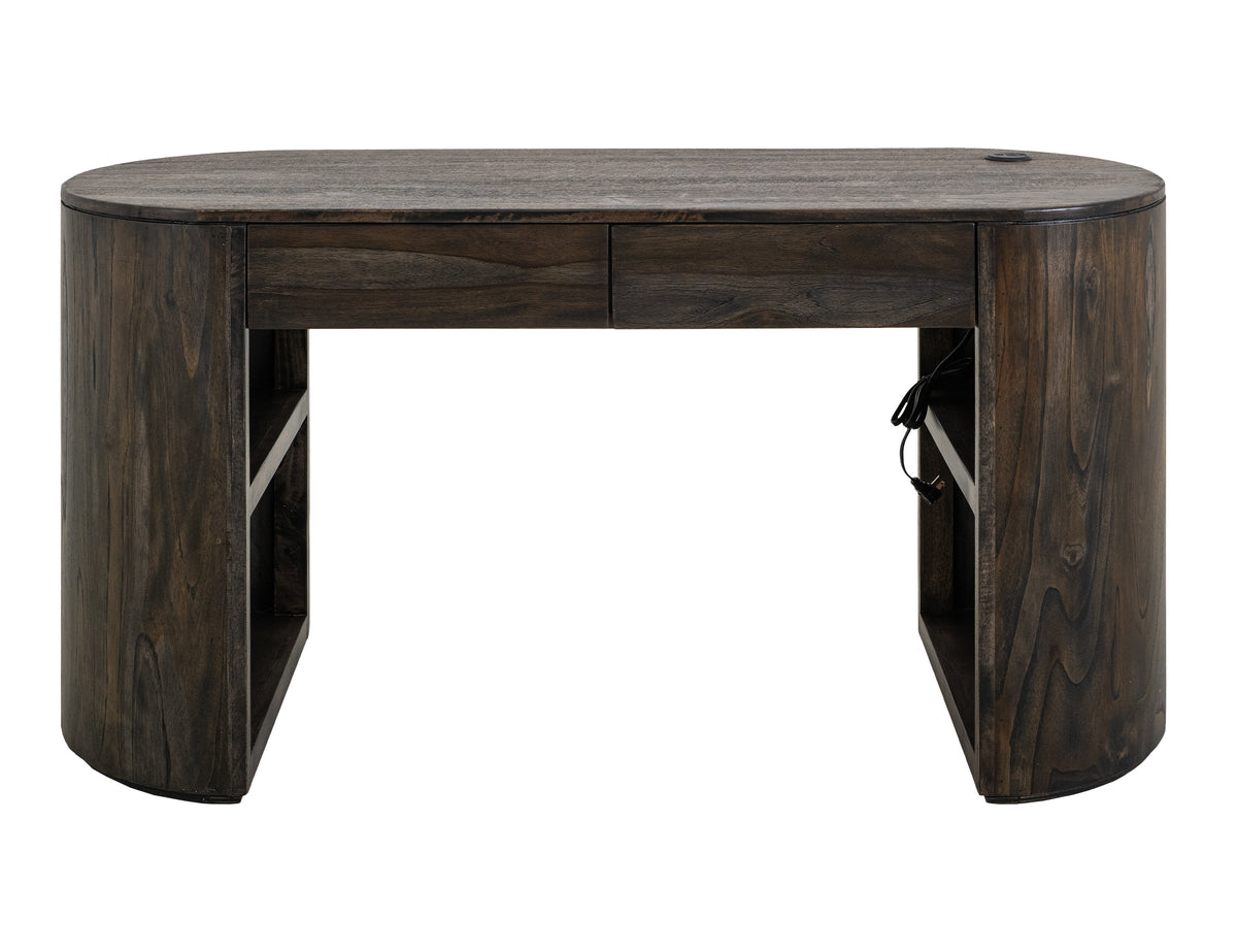 Black Balam Desk, Black, 2 Drawer