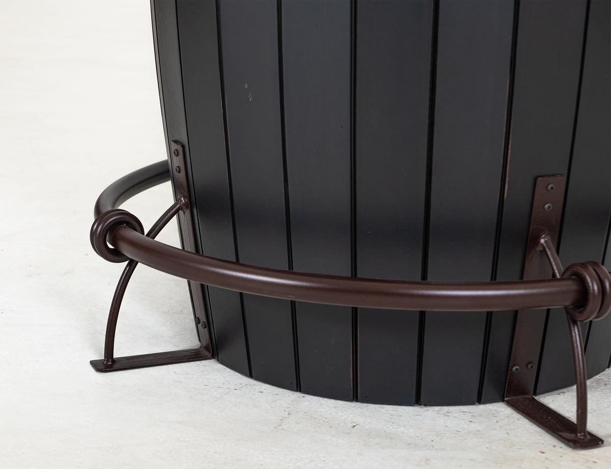 Antique Multicolor Bistro Table, Black, Base With Footrest