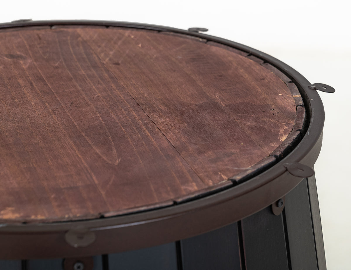 Antique Multicolor Bistro Table, Black, Base With Footrest