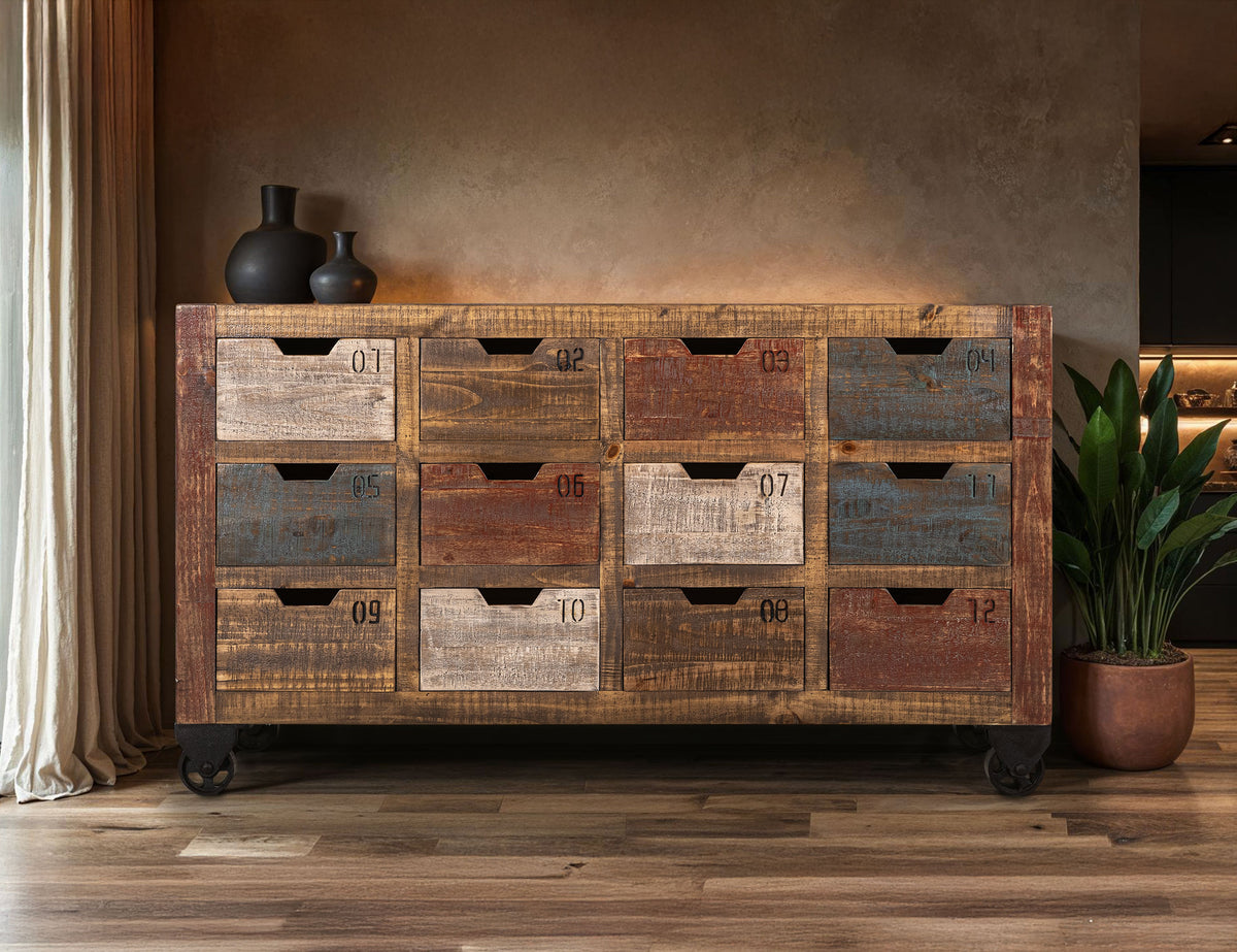 Urban Multidrawer Console, 12 Numbered Drawer
