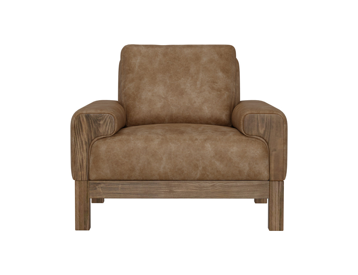 Sedona Armchair, Orange, Wooden Frame & Base