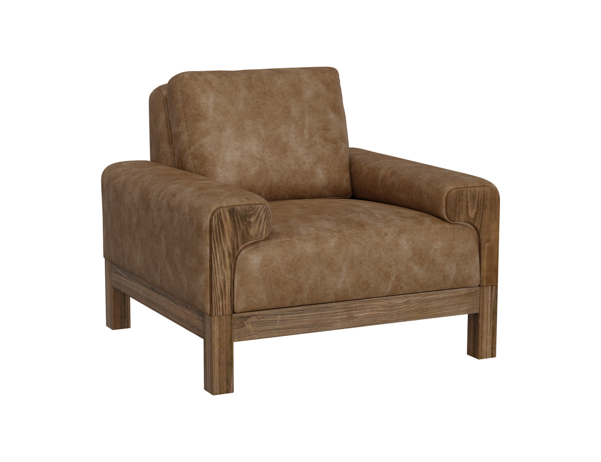 Sedona Armchair, Orange, Wooden Frame & Base