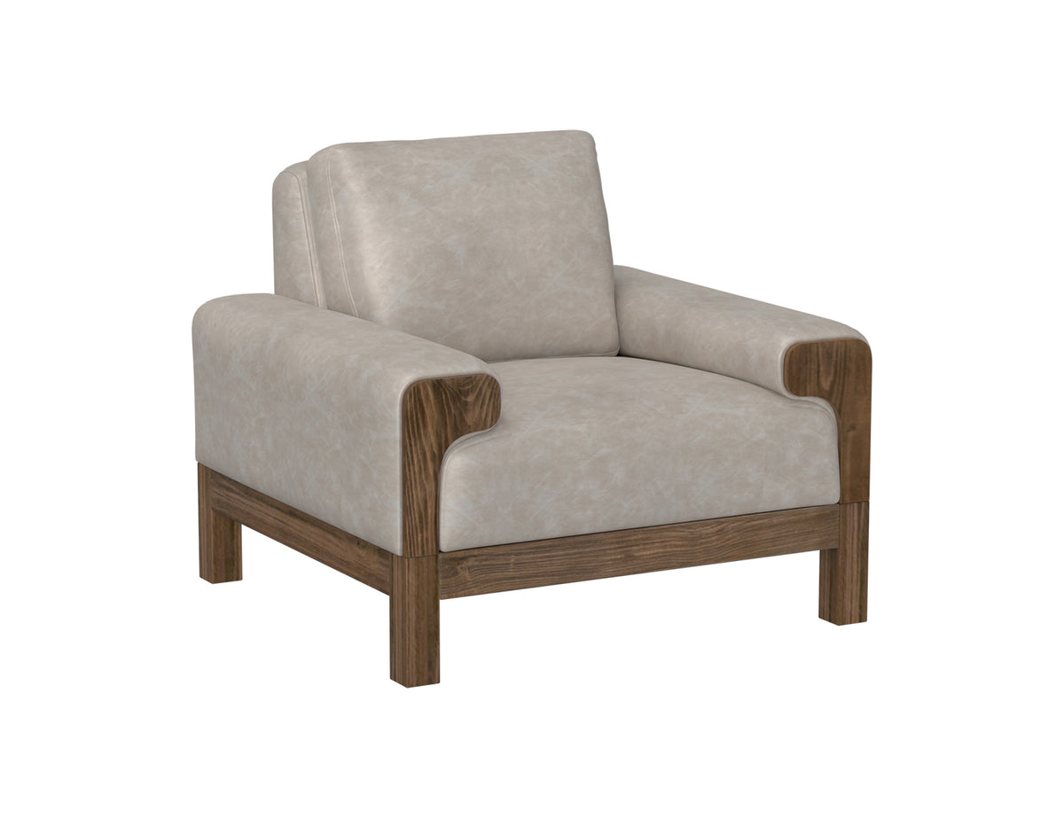 Sedona Armchair, Gray, Wooden Frame & Base