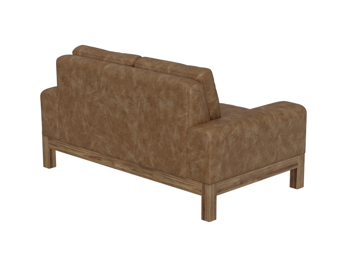 Sedona Loveseat, Orange, Wooden Frame & Base