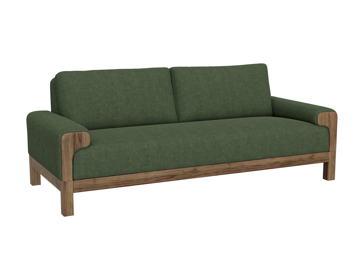 Sedona Sofa, Green, Wooden Frame & Base