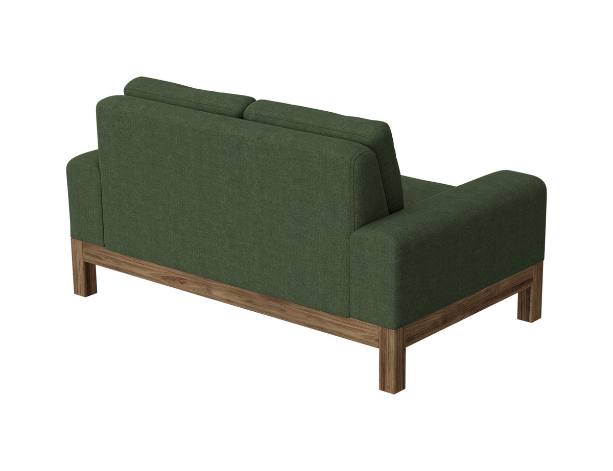 Sedona Loveseat, Green, Wooden Frame & Base