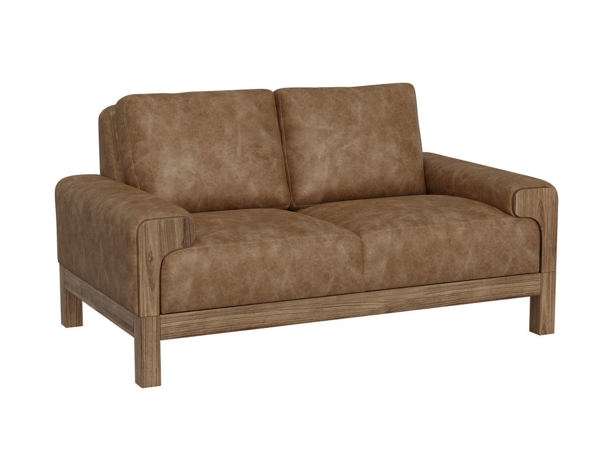 Sedona Loveseat, Orange, Wooden Frame & Base