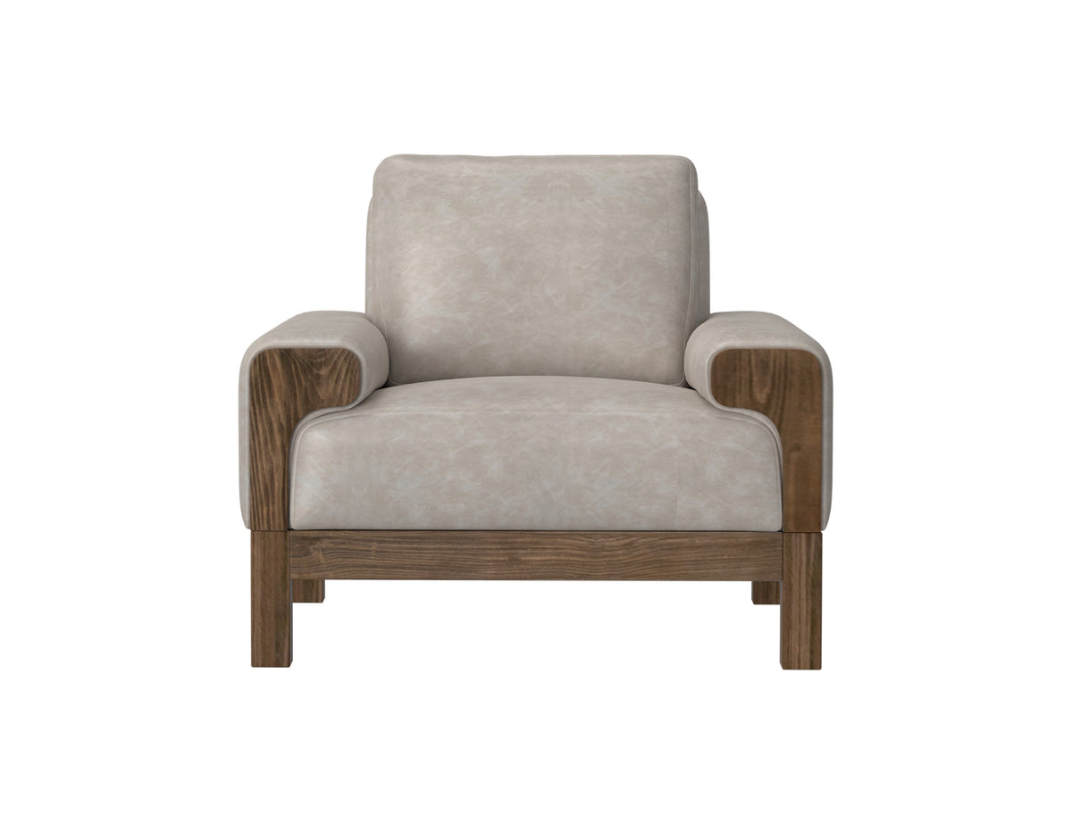 Sedona Armchair, Gray, Wooden Frame & Base
