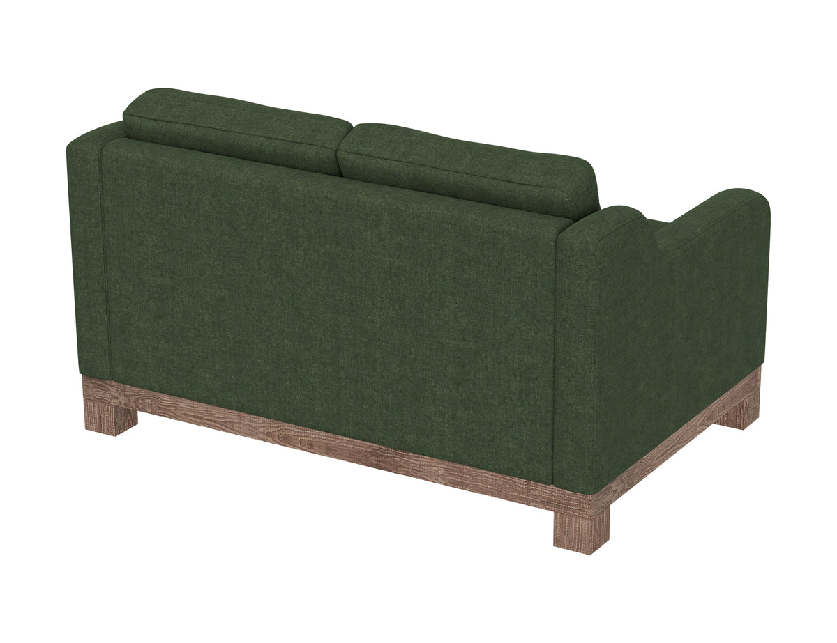 Samba Loveseat, Green, Wooden Frame & Base