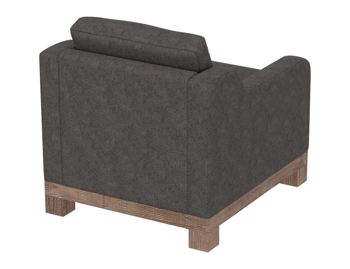 Samba Armchair, Gray, Wooden Frame & Base - IUP298-ACH-121