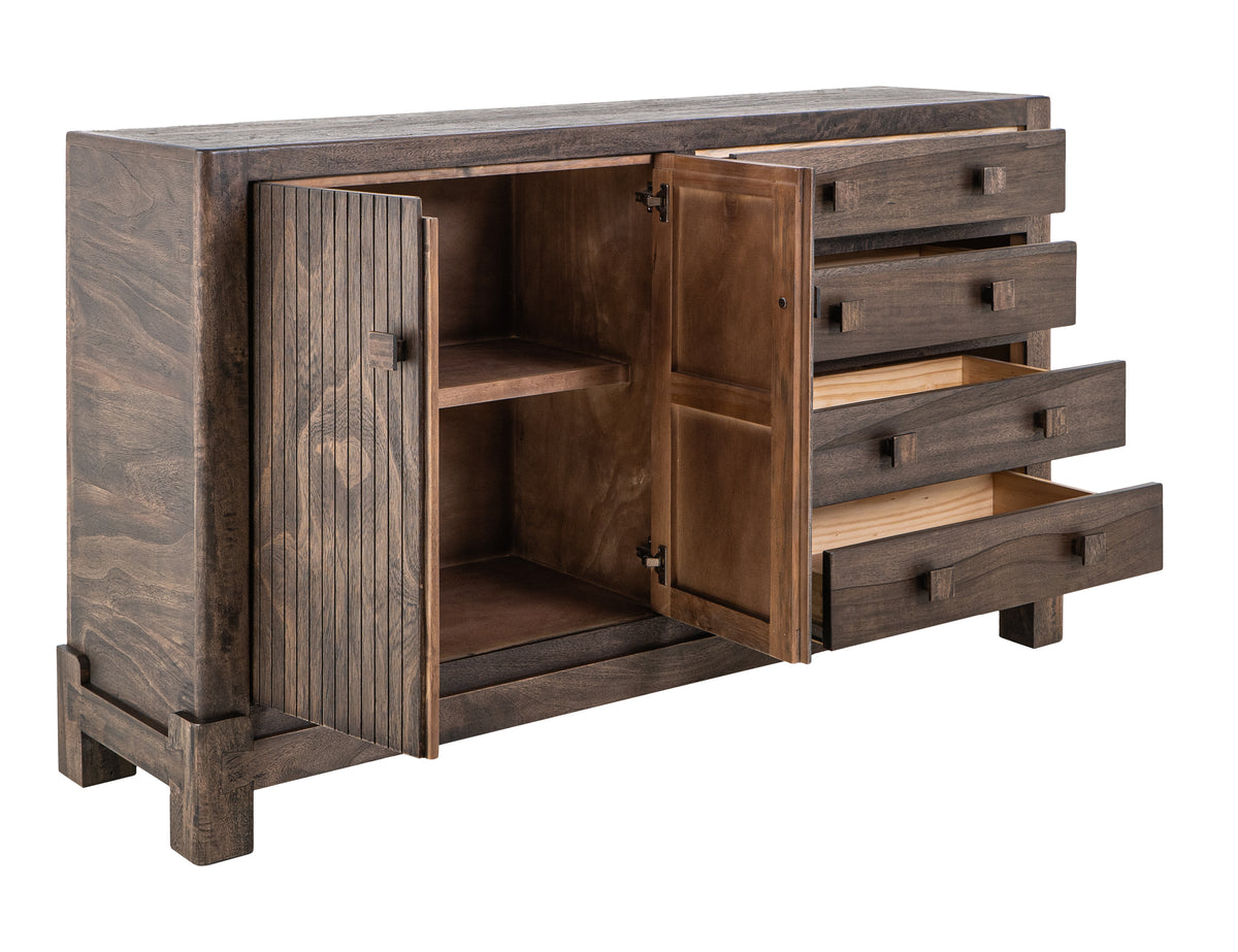 Dark Atenas Console, 4 Drawer & 2 Door