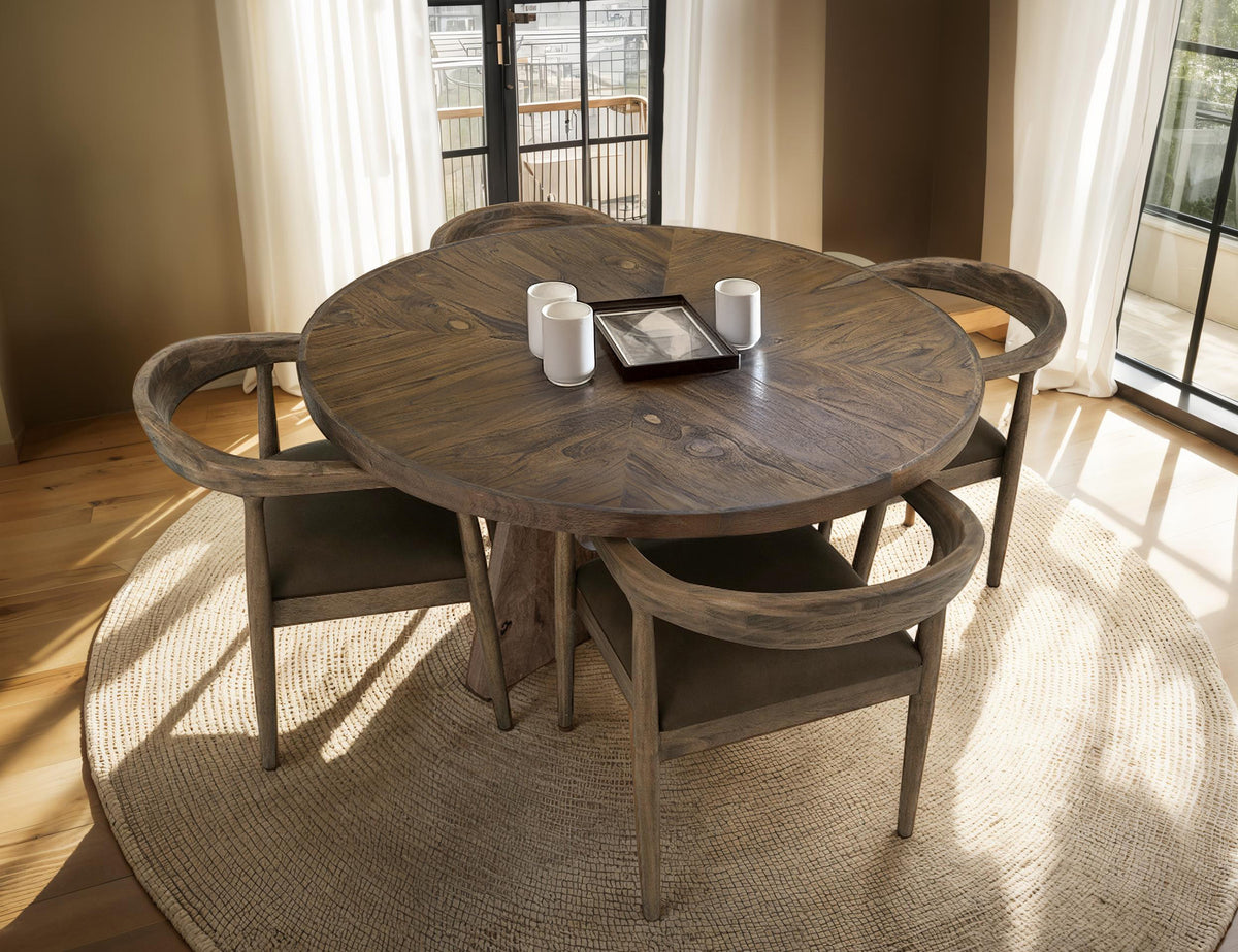 Natural Teca Chair, Brown, Wooden - Melina