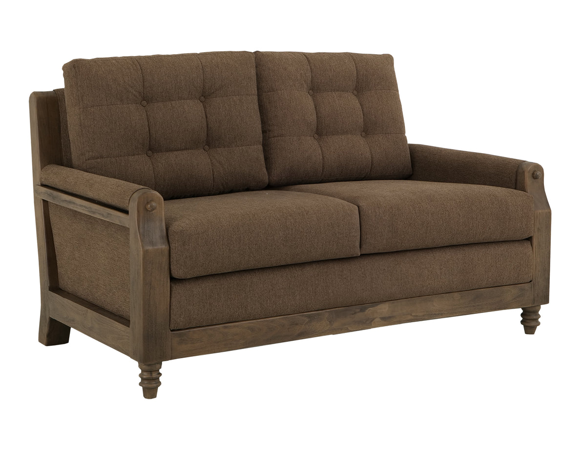 Xel-Ha II Loveseat, Brown, Wooden Frame, Upholstered