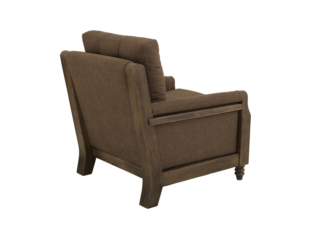 Xel-Ha II Armchair, Brown, Wooden Frame