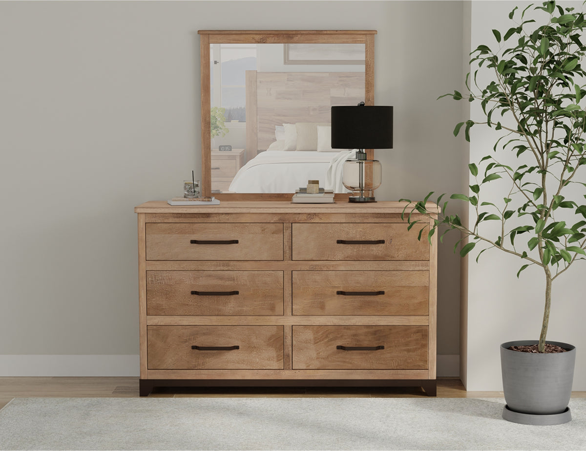 Natural Parota Dresser, Brown, 6 Drawer