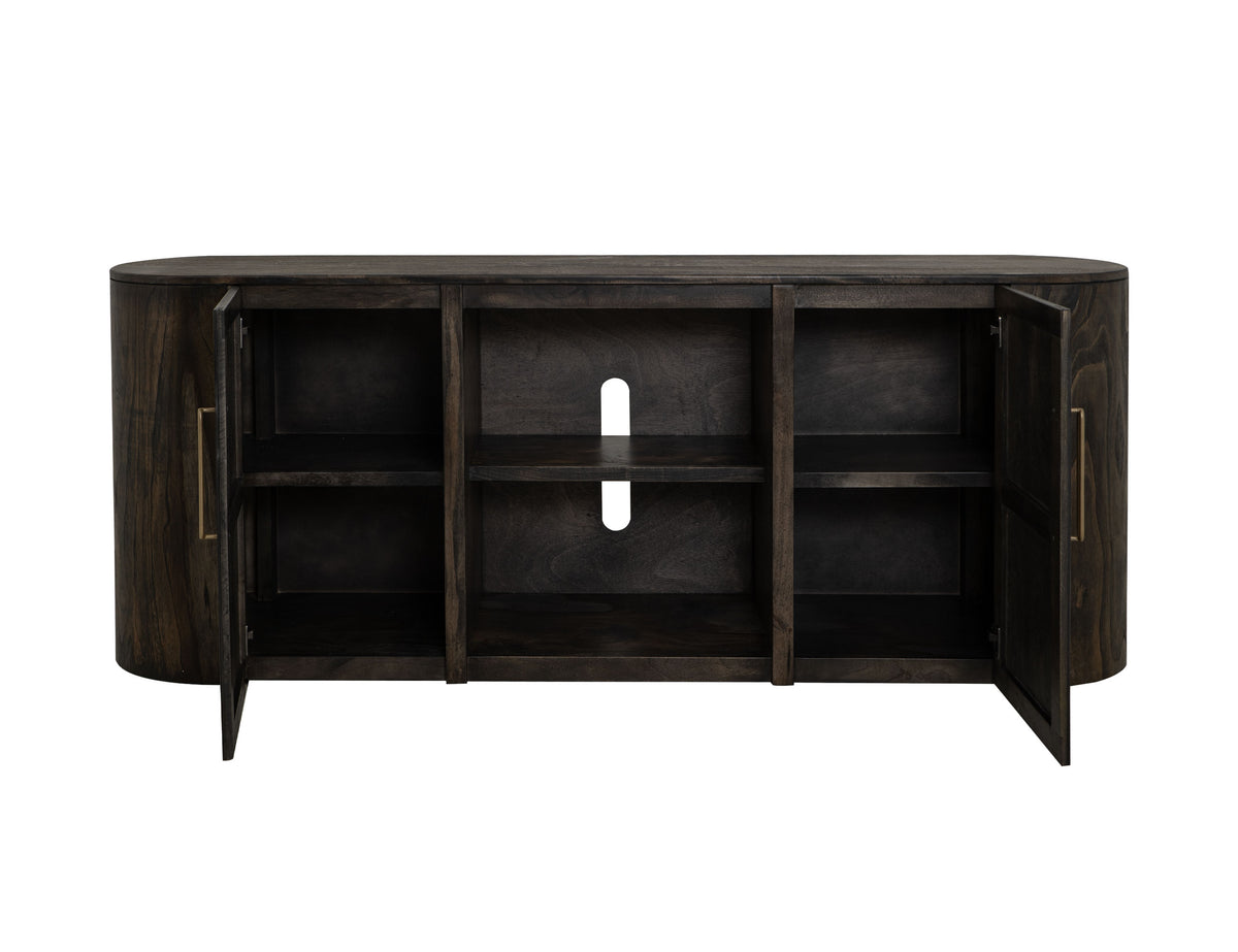 Black Balam TV Stand, Black, 2 Door, TV Stand 80