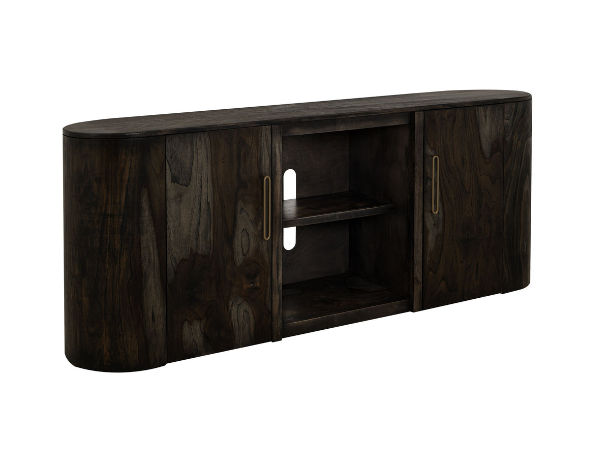 Black Balam TV Stand, Black, 2 Door, TV Stand 80