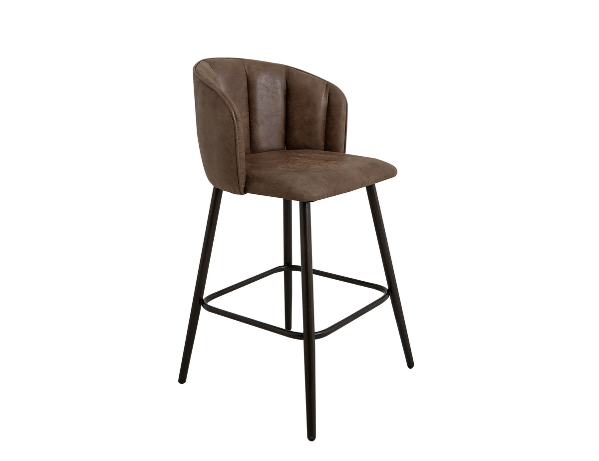 Tamesis Upholstered Barstool, Brown, Barstool 30"