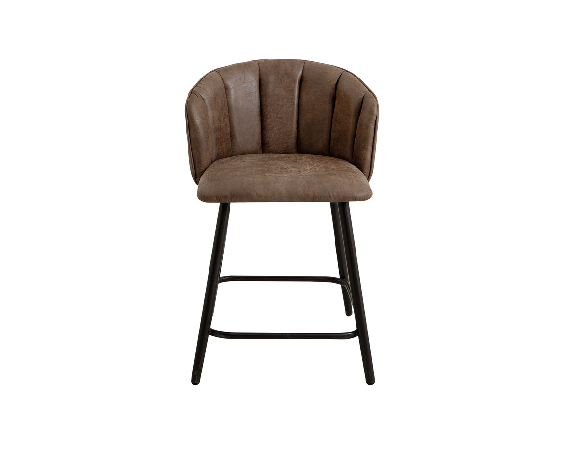 Tamesis Upholstered Barstool, Brown, Barstool 24"