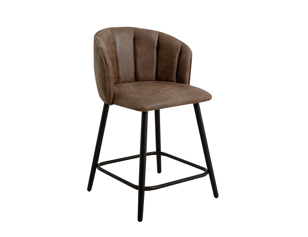 Tamesis Upholstered Barstool, Brown, Barstool 24"
