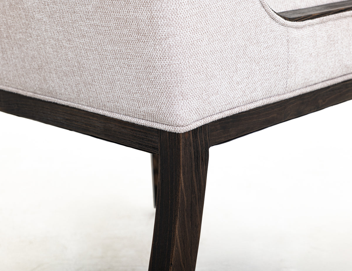 Black Balam Upholstered Chair, Black/Ivory, Wooden Chair