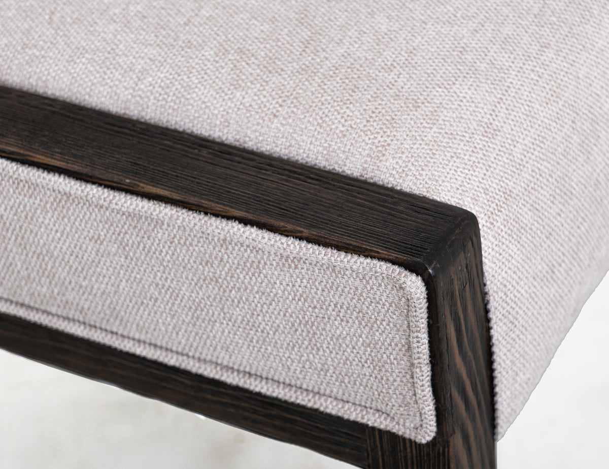 Black Balam Upholstered Chair, Black/Ivory, Wooden Chair