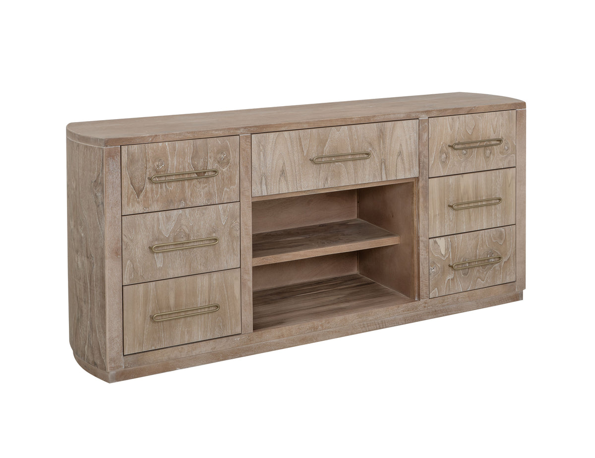 White Balam Console, White, 7 Drawer