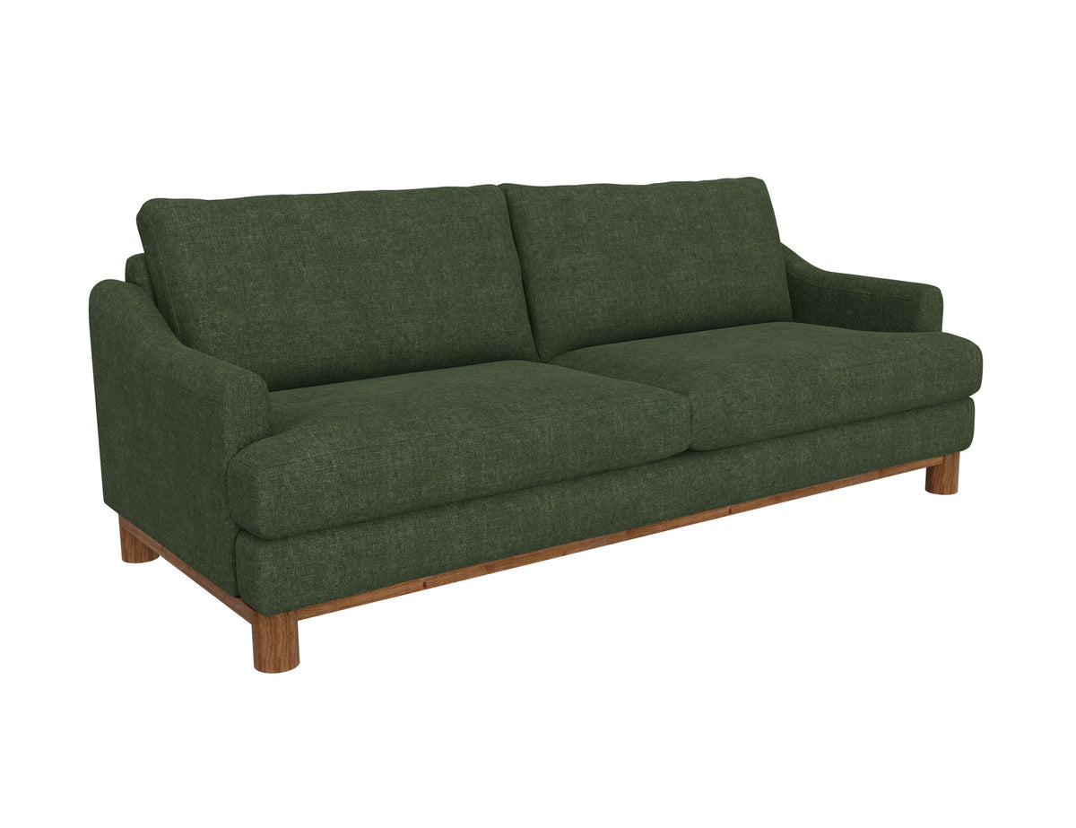 Olimpia Sofa, Green, Wooden Frame & Base