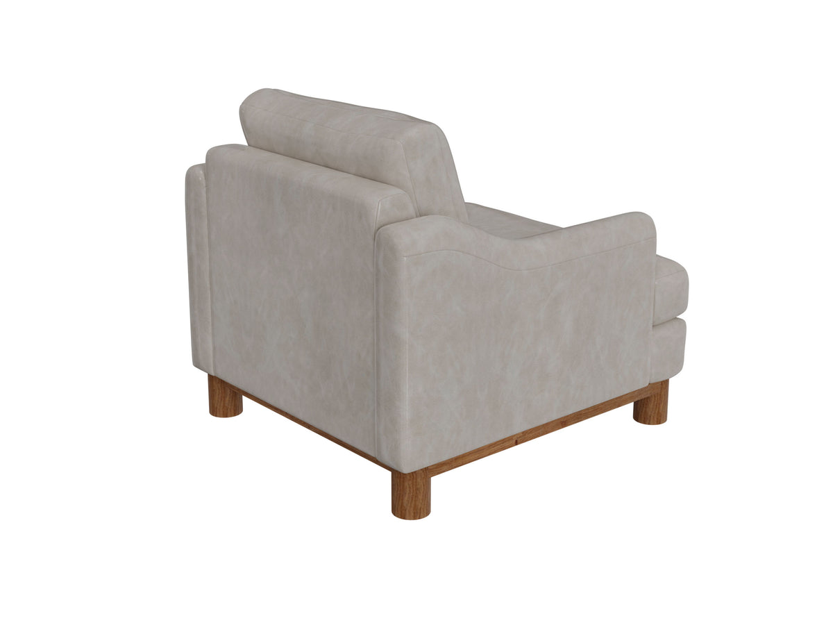 Olimpia Armchair, Gray, Wooden Frame & Base