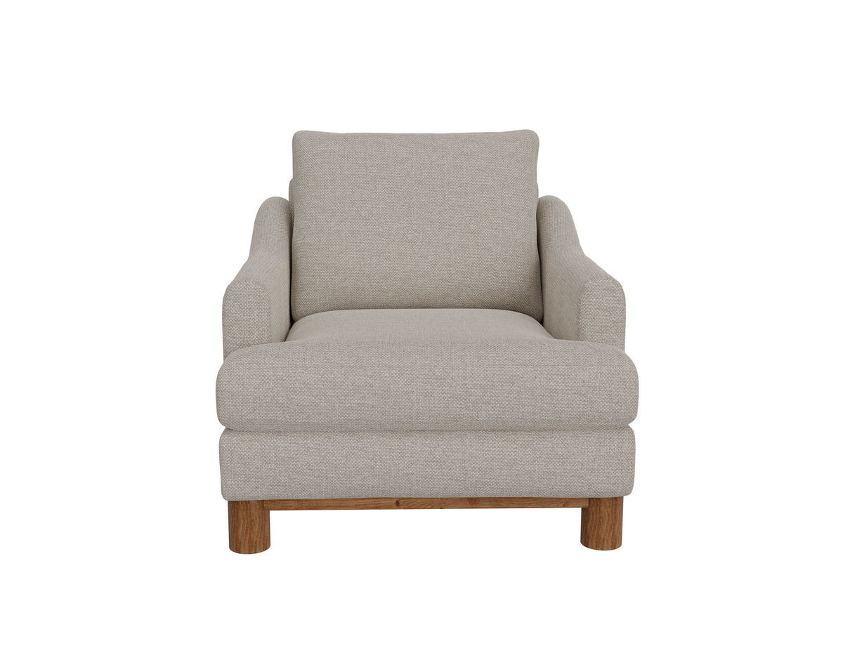Olimpia Armchair, Beige, Wooden Frame & Base - IUP738-ACH-161