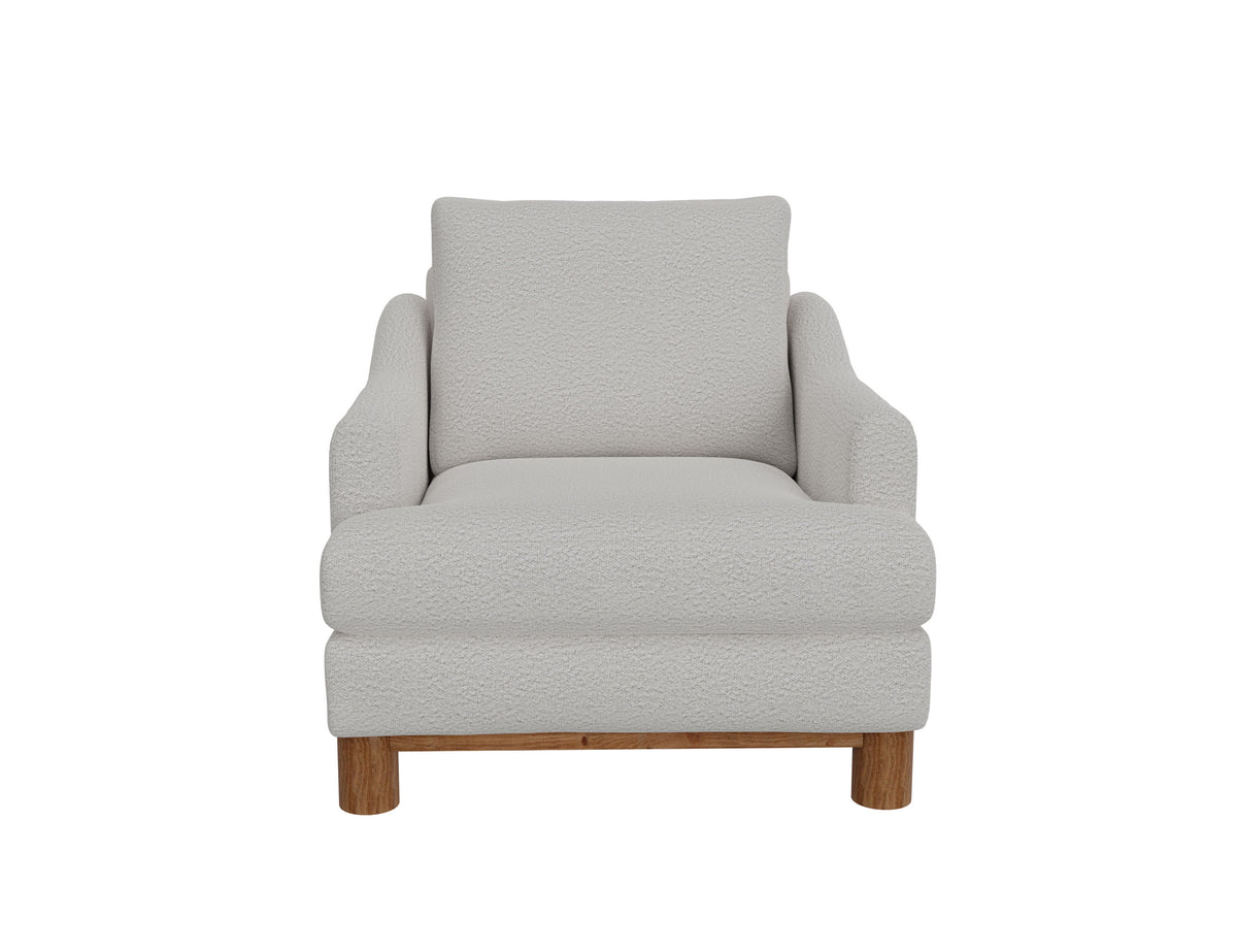 Olimpia Armchair, Beige, Wooden Frame & Base - IUP738-ACH-101