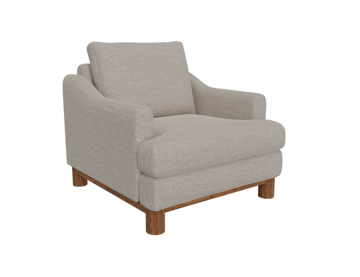 Olimpia Armchair, Beige, Wooden Frame & Base - IUP738-ACH-161