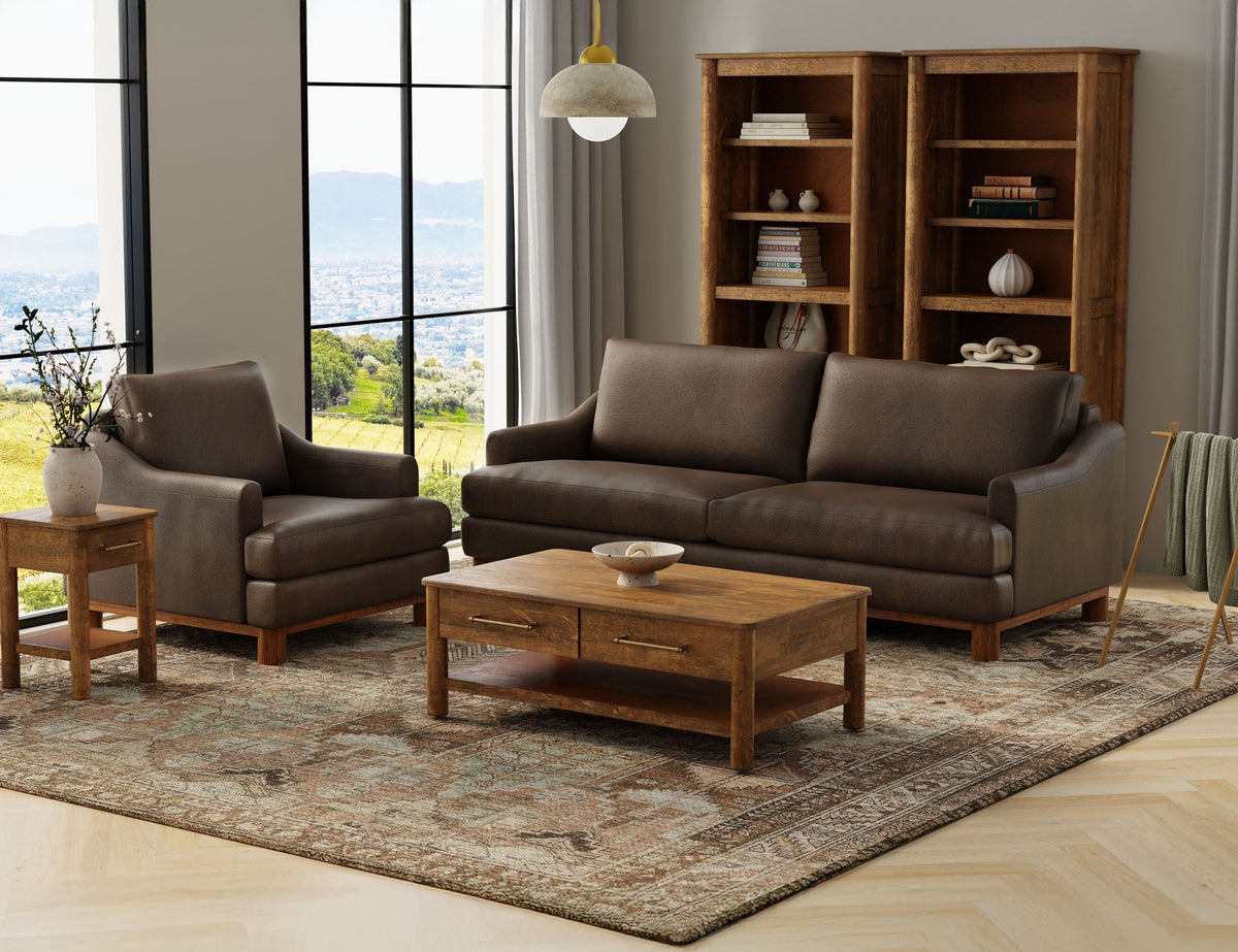 Olimpia Sofa, Brown, Wooden Frame & Base - IUP738-SOF-212