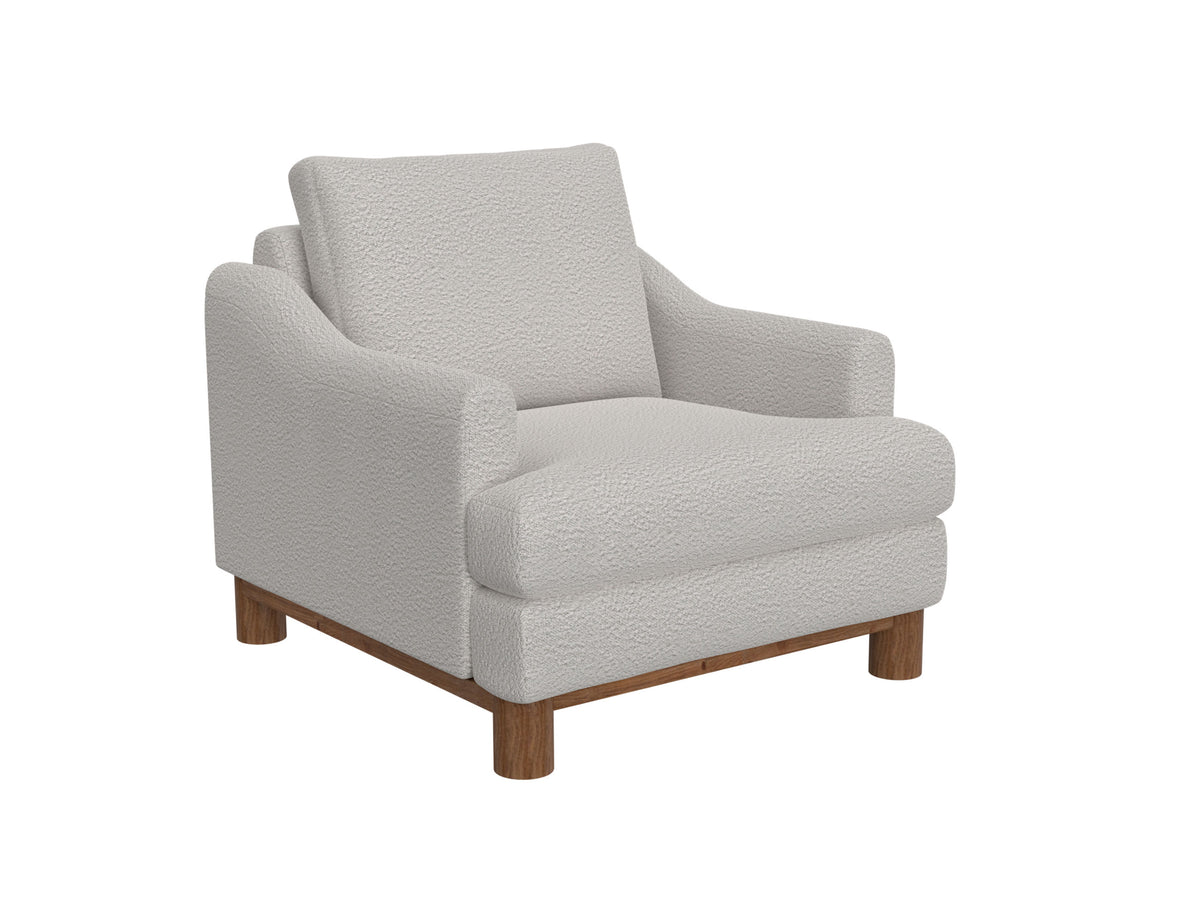 Olimpia Armchair, Beige, Wooden Frame & Base - IUP738-ACH-101