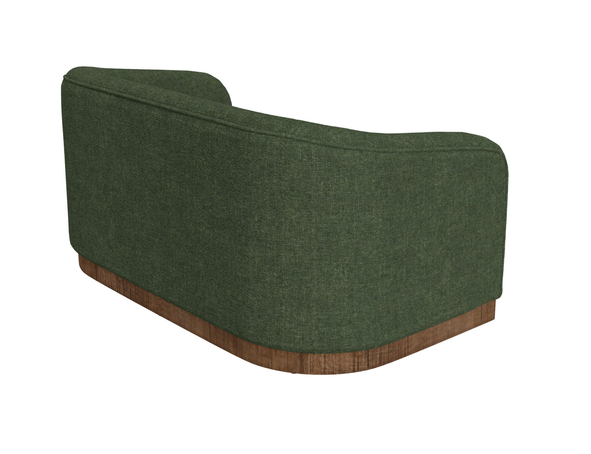 Suomi Loveseat, Green, Wooden Frame & Base