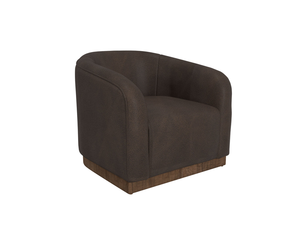 Suomi Armchair, Brown, Wooden Frame & Base