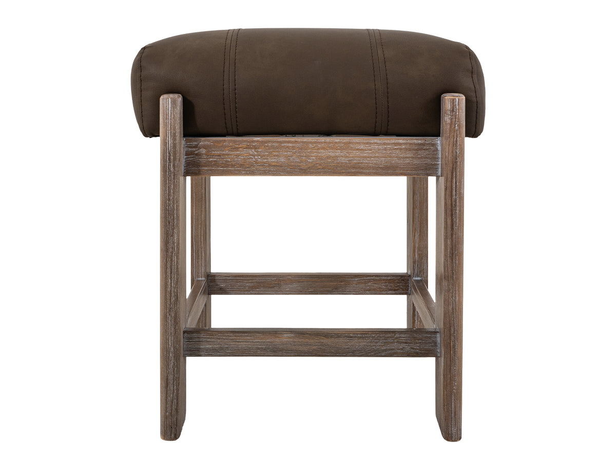 White Balam Stool, White, 24" - Melina & Fabric